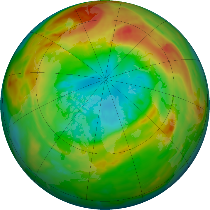 Arctic ozone map for 09 March 2011